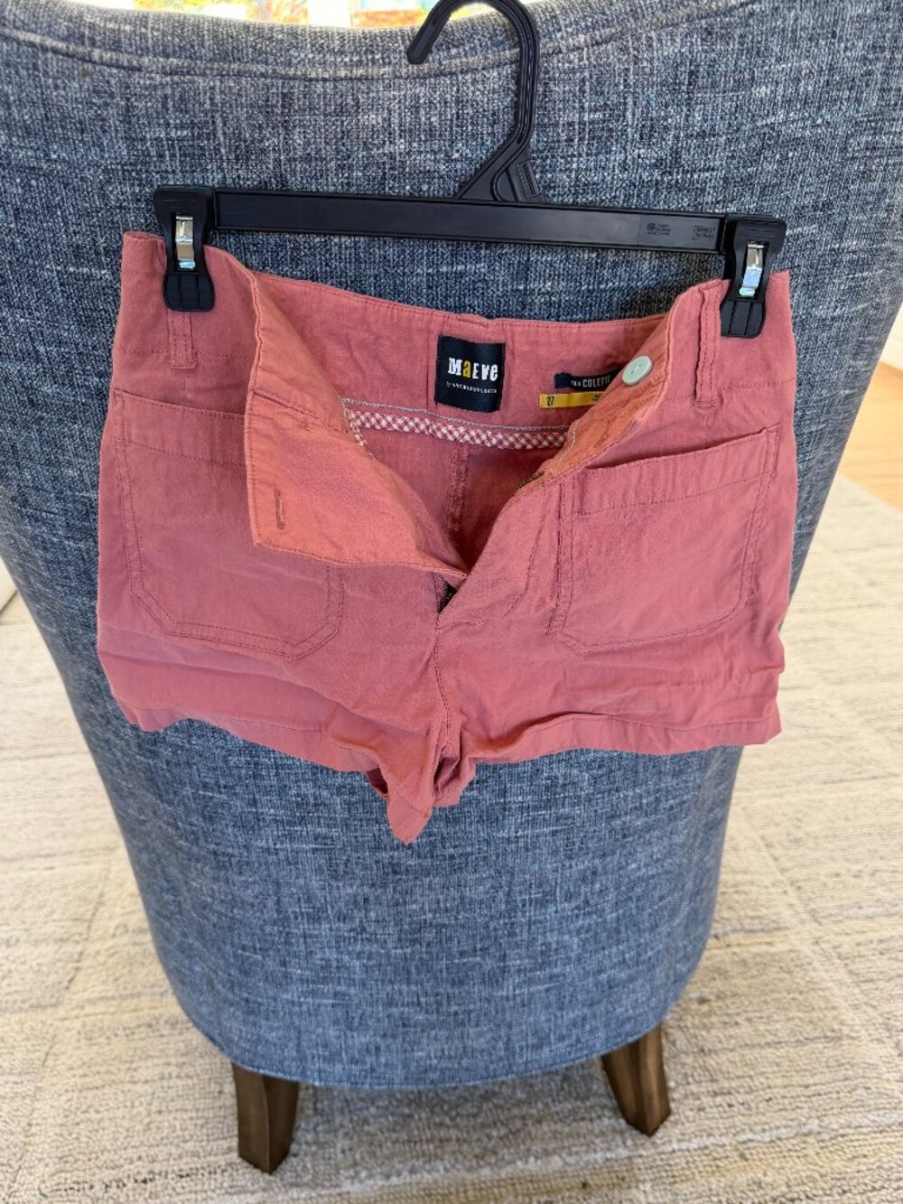 Anthropologie Maeve Colette High Rise Patch Pocket Shorts Dusty Rose Size 27